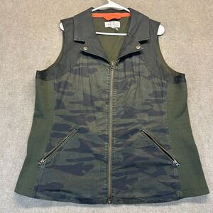 Kevin's The Huntress Collection Vest Women's XL Full Zip Camo Mixed Fabric Green